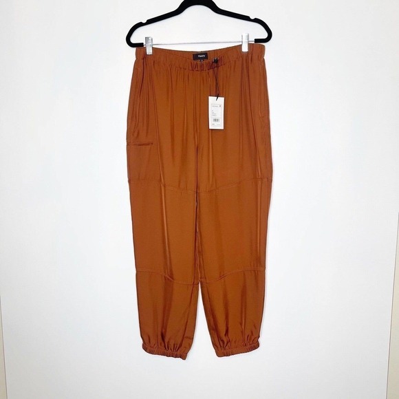 NWT Theory Flat Twill Slim Cargo Pants Women's Clay Size M $295 - Picture 2 of 11